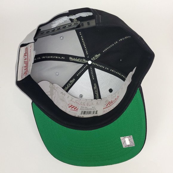 Brooklyn Nets Mitchell & Ness NBA Snapback Hat Split 3D Logo Black Gray Cap NWT - Picture 8 of 8